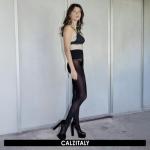 Italian Seamless Opaque Tights in Black