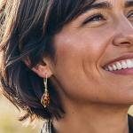 Italian Murano Glass Leopard Drop Earrings in Gold