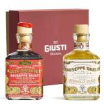 Giuseppe Giusti ITALIAN Balsamic Vinegar - Gran Deposito Aceto Balsamico Di Modena and White Balsamic Vinegar- Italian Gifts - White Vinaigrette Condiment -Aged Balsamic - Gift Set - Made in Italy