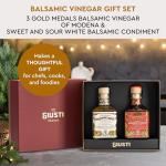 Giuseppe Giusti ITALIAN Balsamic Vinegar - Gran Deposito Aceto Balsamico Di Modena and White Balsamic Vinegar- Italian Gifts - White Vinaigrette Condiment -Aged Balsamic - Gift Set - Made in Italy