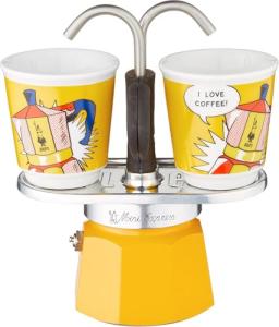 Bialetti Mini Express Lichtenstein - Moka Set, Yellow