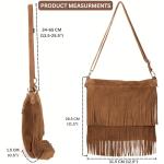 LiaTalia Fringe Handbag in Real Italian Suede Leather