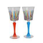 Hand Painted Italian Crystal Wine Glasses, 9 oz