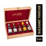 Giuseppe Giusti Historical Collection of 5 Italian Balsamic Vinegars with Wood Gift Box Made in Modena, Italy - Award-Winning, Aged, Gourmet Vinegar - 100 ml Bottles