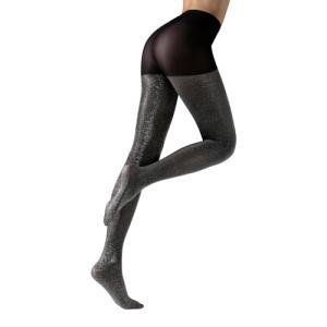 Italian Lurex Glitter Tights - Black/Silver 60 DEN