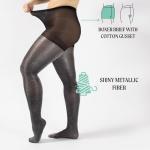 Italian Lurex Glitter Tights - Black/Silver 60 DEN