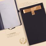 BUSINESS-DESIRE Writing Journal Gift Set for Women and Men with Twist Ball Pen & Thank You Card with Envelope Made in Italy Lined Travel Diary