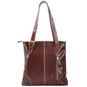 Floto Tavoli Shoulder Bag in Italian Calfskin Brown