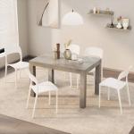 Mobili Fiver Concrete Effect Extendable Dining Table, Grey
