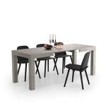 Mobili Fiver Concrete Effect Extendable Dining Table, Grey
