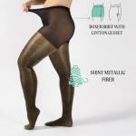 Italian Lurex Glitter Tights - Black/Gold 60 DEN