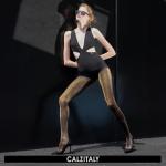 Italian Lurex Glitter Tights - Black/Gold 60 DEN