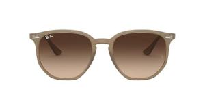 Ray-Ban RB4306 Hexagonal Sunglasses, Opal Beige/Brown Gradient, 54 mm