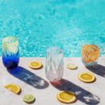 Vietri Nuvola Green & Blue Highball Glass 5.5