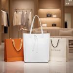 Italian White Leather Tote Bag for Women