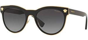 Versace Woman Sunglasses Black Frame, Light Grey Gradient Grey Lenses, VE2198 1002T3 54MM