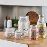 Bormioli Rocco Fido Glass Storage Jars, 17oz, Clear