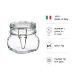 Bormioli Rocco Fido Glass Storage Jars, 17oz, Clear