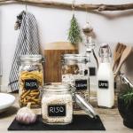 Bormiolio Rocco Clear Jar with Chalkboard, 25.3 Oz