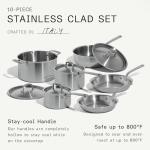 Italian Crafted 10 Piece Stainless Steel Cookware Set