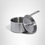 Italian Made 2 Quart Stainless Steel Saucepan with Lid