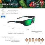 Maui Jim Men's Local Kine Polarized Wrap Sunglasses, Black/Tran Green/Lt Trans Grey/MAUIGreen®, Large