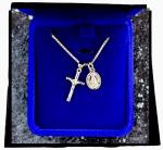 Italian made Miraculous Medal Necklace with Tiny Crucifix