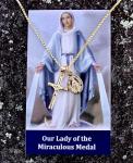 Italian made Miraculous Medal Necklace with Tiny Crucifix