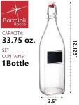 Italian Made Bormioli Rocco Swing Bottle, 33-3/4-Ounce