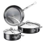 Italian Made Titanium Stainless Steel Cookware Set, Induction Ready