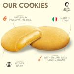 Grisbi Lemon Cream by Matilde Vicenzi | Lemon Filled Vanilla Patisserie Pastry Cookie| Kosher, Dairy | Made in Italy | 5.29oz (150g) Box, 4-Pack