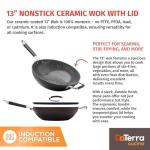 Italian Made Ceramic Wok with Glass Lid 13