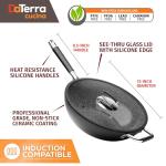 Italian Made Ceramic Wok with Glass Lid 13