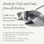 Italian Crafted 3.5 Quart Stainless Steel Sauté Pan