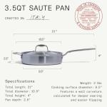 Italian Crafted 3.5 Quart Stainless Steel Sauté Pan