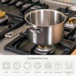 Italian Made 2 Quart Stainless Steel Saucepan with Lid