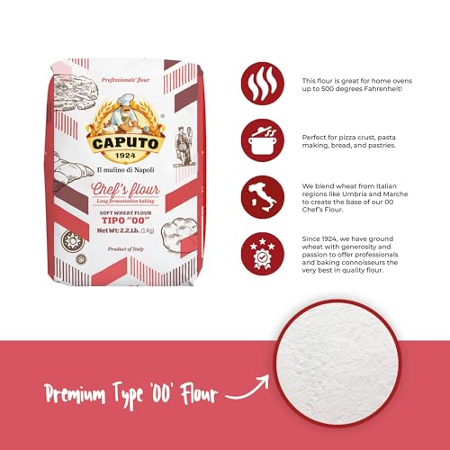 Antimo Caputo Chef's Flour 2.2 LB - Italian Double Zero 00 - Soft Wheat for Pizza Dough, Bread, & Pasta