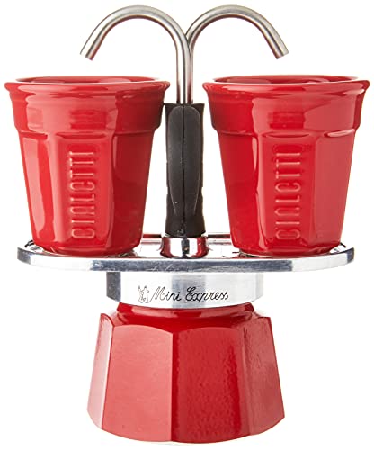 Bialetti Mini Express Color Moka Set: Red Aluminium