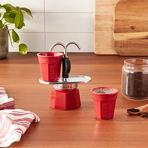 Bialetti Mini Express Color Moka Set: Red Aluminium