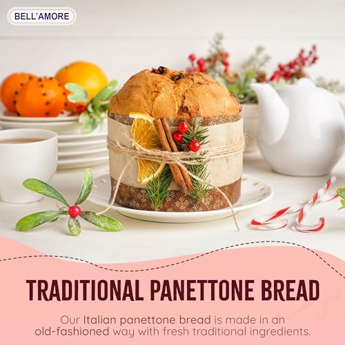 Traditional Italian Panettone Bread 2lbs | Imported from Italy | Italian Cake with Raisins and Dried Candied Orange Peels