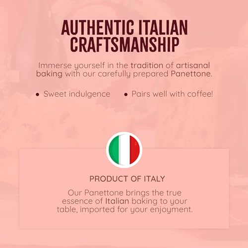 Traditional Italian Panettone Bread 2lbs | Imported from Italy | Italian Cake with Raisins and Dried Candied Orange Peels