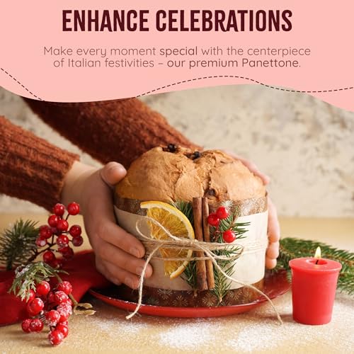 Traditional Italian Panettone Bread 2lbs | Imported from Italy | Italian Cake with Raisins and Dried Candied Orange Peels