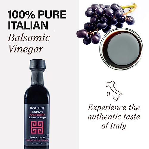 Kouzini Ultra Premium Balsamic Vinegar, 60ml 6 pack Aged Balsamic Vinegars from Modena, Italy, Premium, Smooth & Full-Bodied Flavor, Great for Salads, Marinades, Dressing, Travel Size Glass Bottles