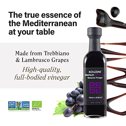 Kouzini Ultra Premium Balsamic Vinegar, 60ml 6 pack Aged Balsamic Vinegars from Modena, Italy, Premium, Smooth & Full-Bodied Flavor, Great for Salads, Marinades, Dressing, Travel Size Glass Bottles