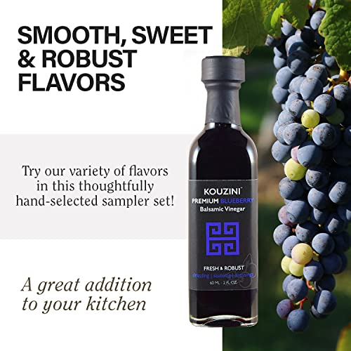 Kouzini Ultra Premium Balsamic Vinegar, 60ml 6 pack Aged Balsamic Vinegars from Modena, Italy, Premium, Smooth & Full-Bodied Flavor, Great for Salads, Marinades, Dressing, Travel Size Glass Bottles