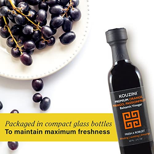Kouzini Ultra Premium Balsamic Vinegar, 60ml 6 pack Aged Balsamic Vinegars from Modena, Italy, Premium, Smooth & Full-Bodied Flavor, Great for Salads, Marinades, Dressing, Travel Size Glass Bottles