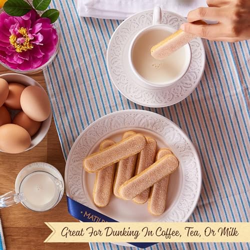 Matilde Vicenzi Vicenzovo Ladyfingers Tray of 12 - Classic Italian Biscuits, Ladyfingers Cookies for Tiramisu - Kosher Dairy Cookies - Italian Pastries for Bakery & Dessert Gifts 7.05 oz(200g), 2Pack