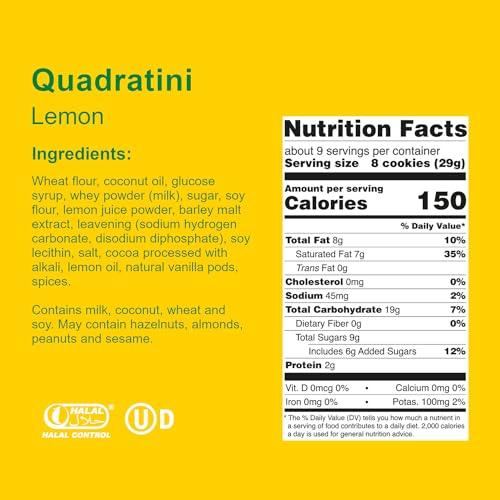 Loacker Quadratini Spring Variety Pack Wafer Cookies LARGE - 30% Less Sugar - Premium Crispy Bite Size Wafers with Cream Filling - Resealable Pack - NON-GMO - Mix of Lemon, Vanilla, and Raspberry - LARGE Snack Bag, 250g/8.82oz, Multipack of 6