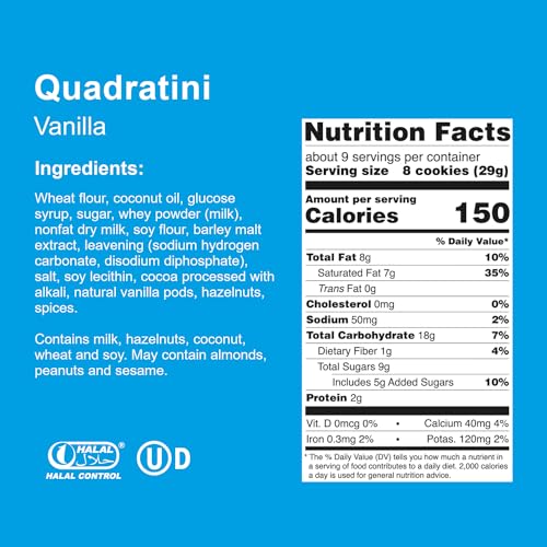 Loacker Quadratini Spring Variety Pack Wafer Cookies LARGE - 30% Less Sugar - Premium Crispy Bite Size Wafers with Cream Filling - Resealable Pack - NON-GMO - Mix of Lemon, Vanilla, and Raspberry - LARGE Snack Bag, 250g/8.82oz, Multipack of 6