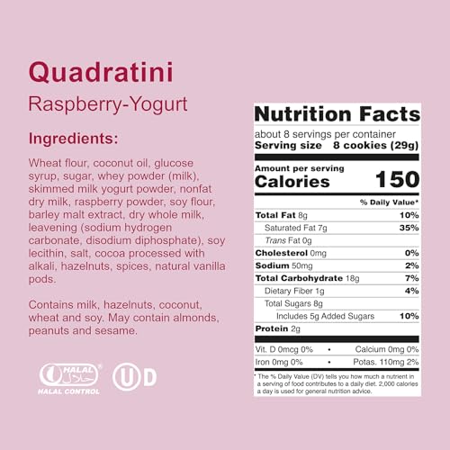 Loacker Quadratini Spring Variety Pack Wafer Cookies LARGE - 30% Less Sugar - Premium Crispy Bite Size Wafers with Cream Filling - Resealable Pack - NON-GMO - Mix of Lemon, Vanilla, and Raspberry - LARGE Snack Bag, 250g/8.82oz, Multipack of 6